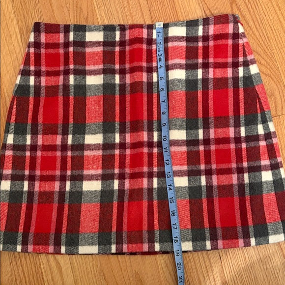 LOFT Red and Gray Plaid Skirt - Picture 5 of 7